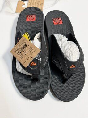 REEF Fanning Men's Flip Flops, Neon Orange, Size 13 - New